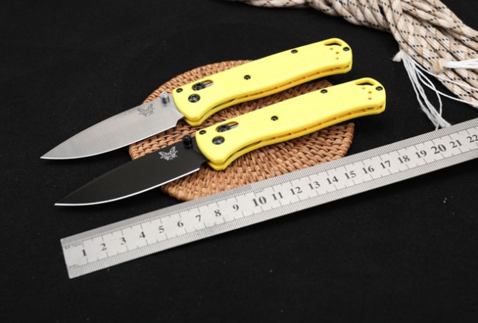 New version of butterfly 535 folding knife (yellow handle)