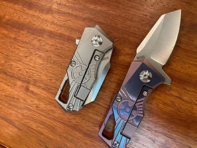 m390 titanium alloy mini folding knife