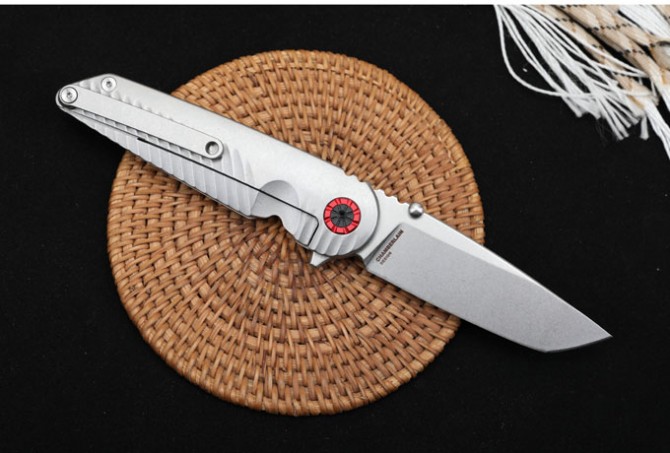 Steel handle rocket folding knife