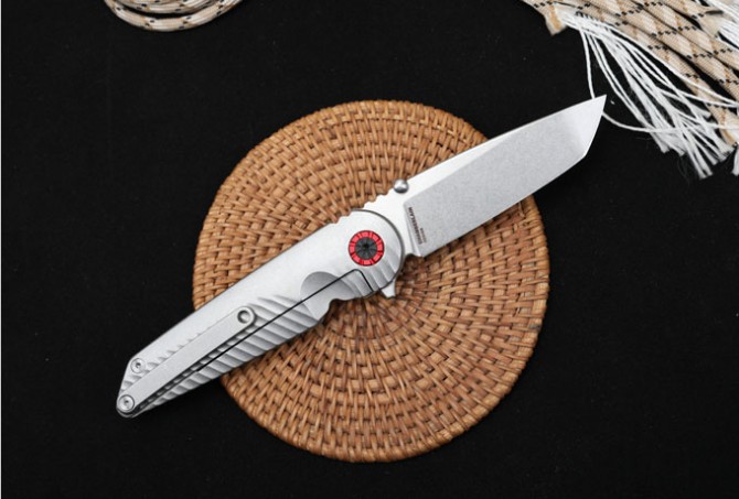 Steel handle rocket folding knife