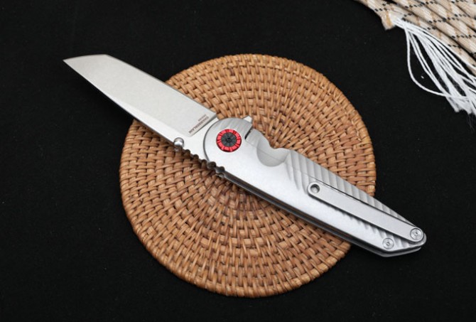 Steel handle rocket folding knife