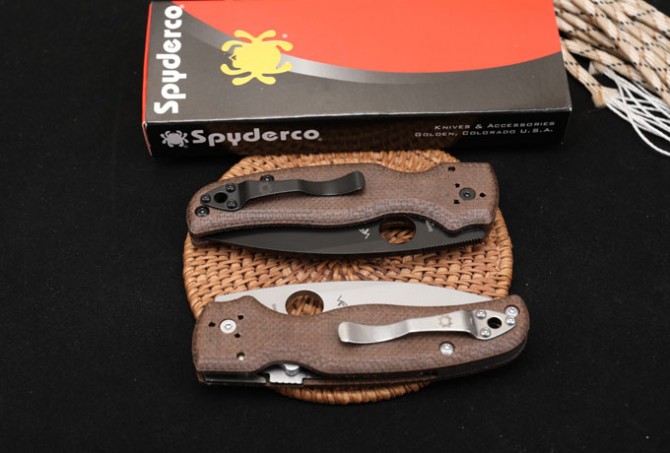 Spider C229 Shaman Bearing Folding Knife (linen handle)