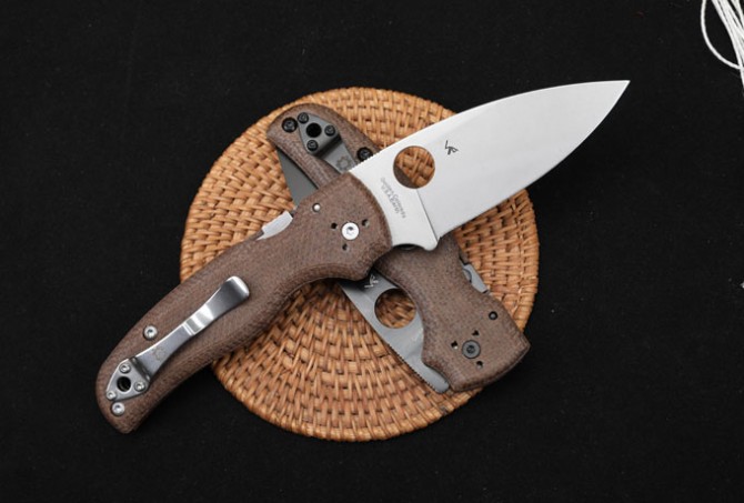 Spider C229 Shaman Bearing Folding Knife (linen handle)