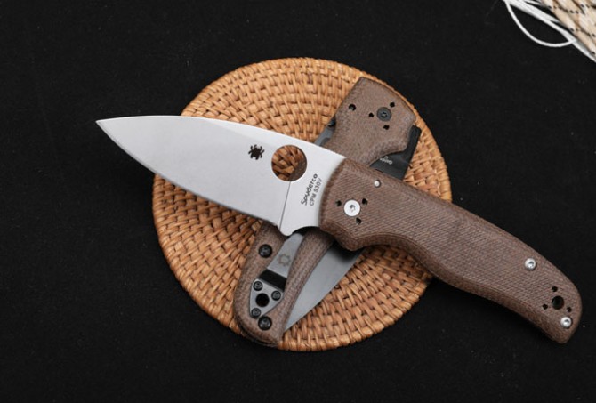 Spider C229 Shaman Bearing Folding Knife (linen handle)