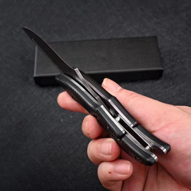 D2 Steel Mechanical Folding Knife-Leech