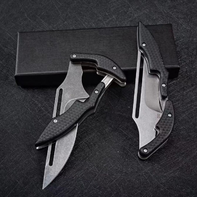 D2 Steel Mechanical Folding Knife-Leech