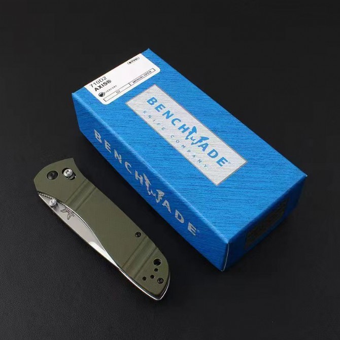 Benchmade butterfly 710D2 folding knife G10 handle (green)