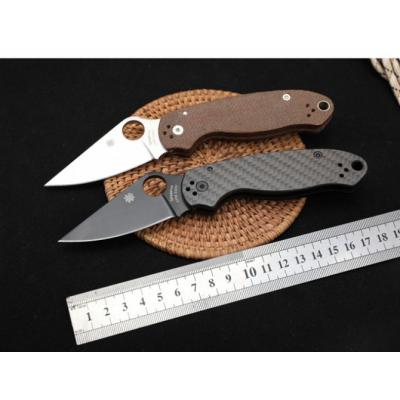 SPYDERCO Spider C223 bearing folding knife (carbon fiber handle and linen handle)