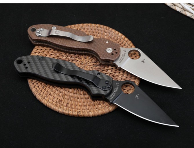 SPYDERCO Spider C223 bearing folding knife (carbon fiber handle and linen handle)