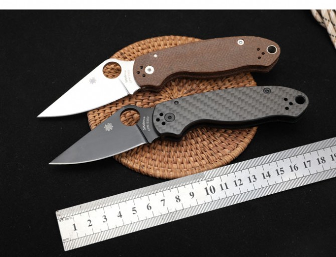 SPYDERCO Spider C223 bearing folding knife (carbon fiber handle and linen handle)