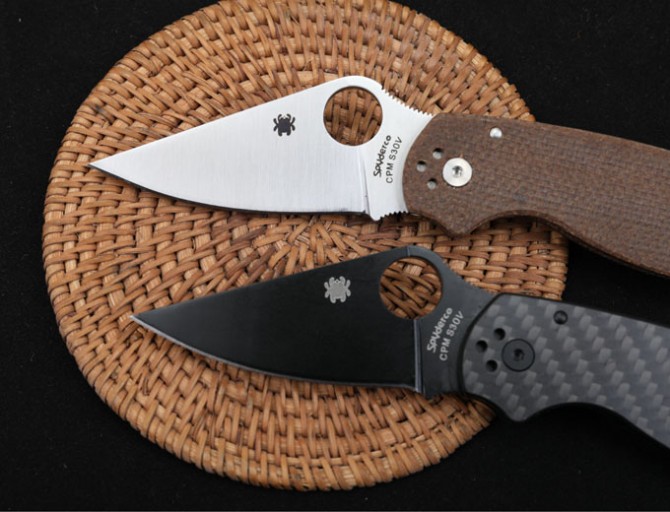 SPYDERCO Spider C223 bearing folding knife (carbon fiber handle and linen handle)