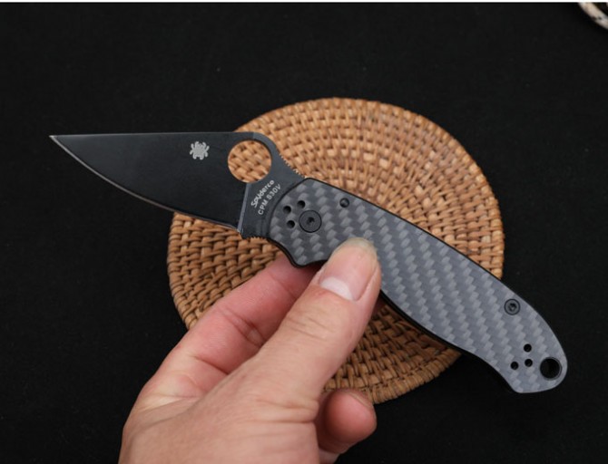 SPYDERCO Spider C223 bearing folding knife (carbon fiber handle and linen handle)