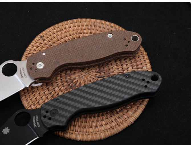 SPYDERCO Spider C223 bearing folding knife (carbon fiber handle and linen handle)