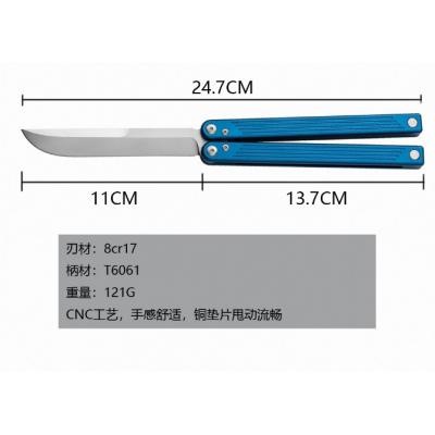 CNC integrated T6061 aluminum alloy precision ground butterfly knife