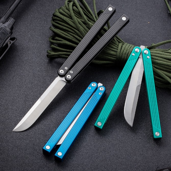 CNC integrated T6061 aluminum alloy precision ground butterfly knife