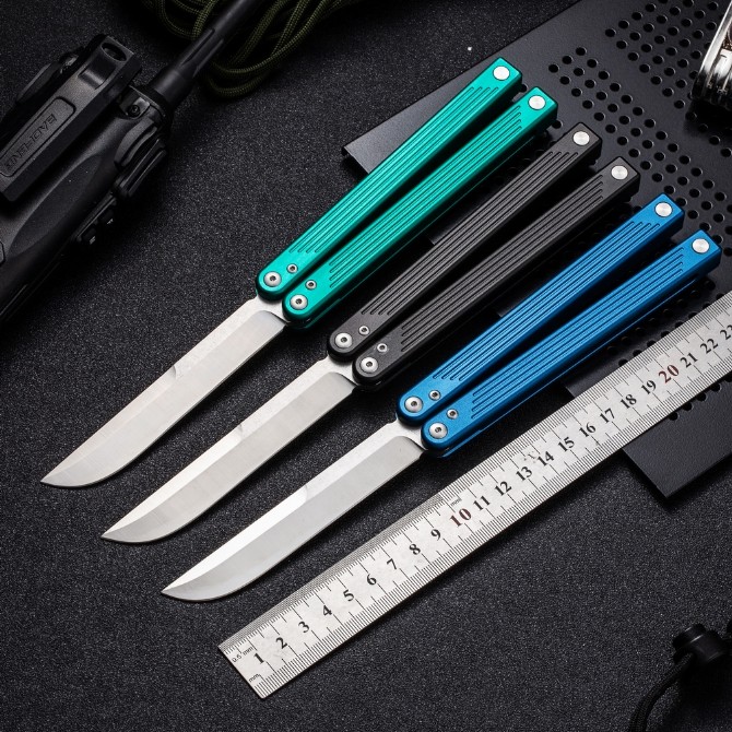 CNC integrated T6061 aluminum alloy precision ground butterfly knife