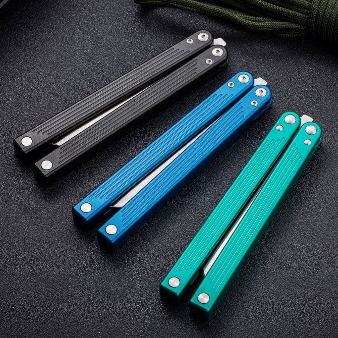 CNC integrated T6061 aluminum alloy precision ground butterfly knife