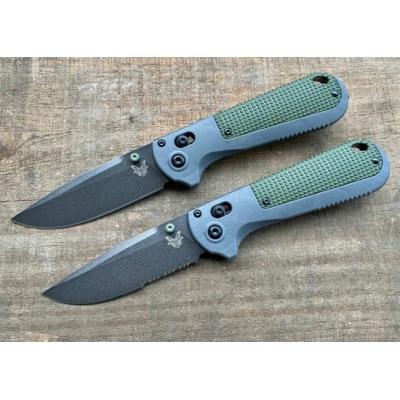 Benchmade butterfly 430BK folding knife (green handle half tooth)