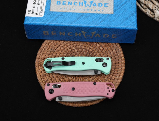 New version of butterfly 533 folding knife (pink handle - light green handle)