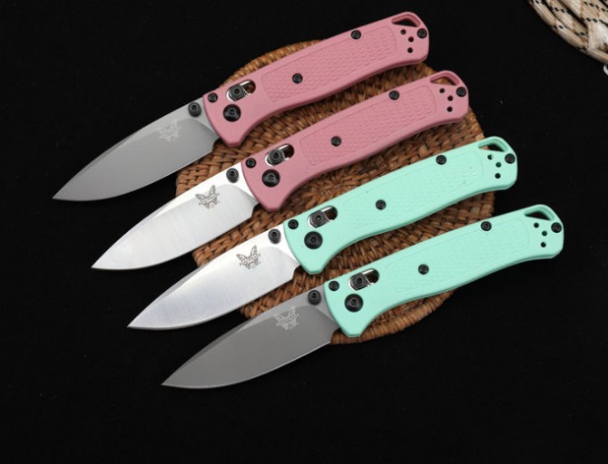 New version of butterfly 533 folding knife (pink handle - light green handle)