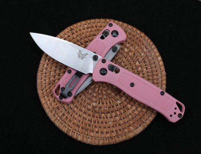 New version of butterfly 533 folding knife (pink handle - light green handle)