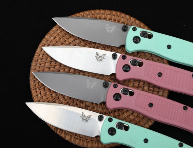 New version of butterfly 533 folding knife (pink handle - light green handle)