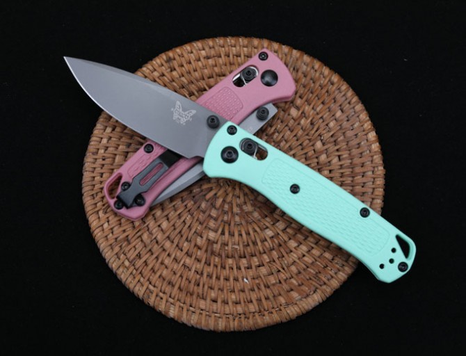 New version of butterfly 533 folding knife (pink handle - light green handle)