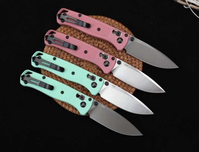 New version of butterfly 533 folding knife (pink handle - light green handle)