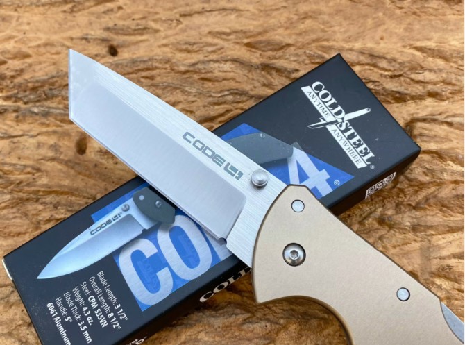 Coldsteel [Cold Steel Code 4] Taiwan version, S35vn steel belt lock. Genuine export OEM quality EDC folding knife