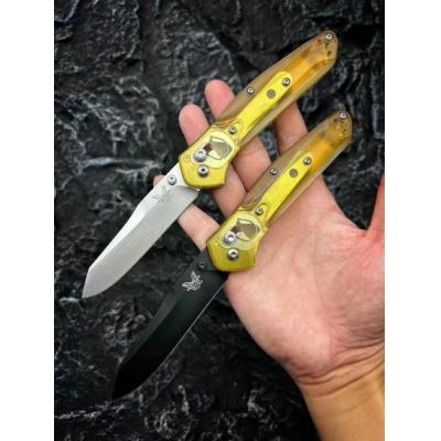 Customized butterfly BM940 folding knife with transparent handle