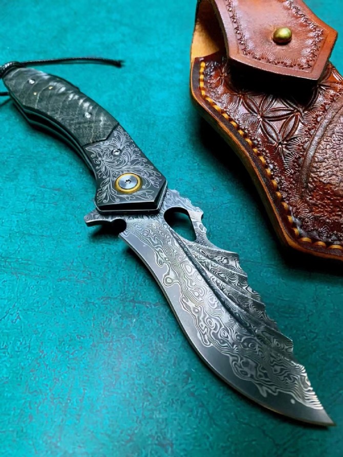 【Night·Magic Blade】Bearing quick opening folding knife