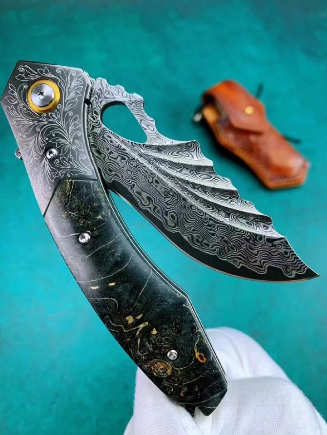 【Night·Magic Blade】Bearing quick opening folding knife