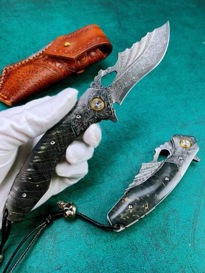 【Night·Magic Blade】Bearing quick opening folding knife