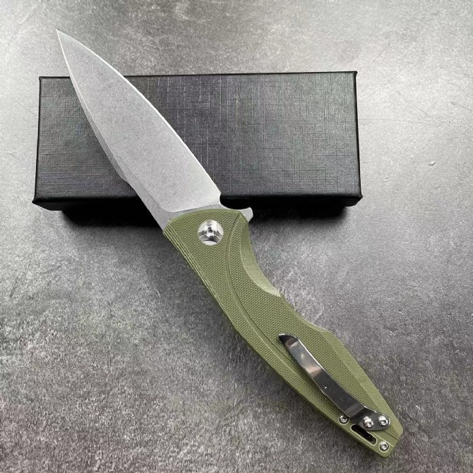 JJ085 folding knife (large size) green handle