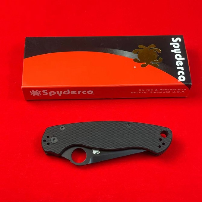 Spider C81 bearing folding knife (black G10 handle)