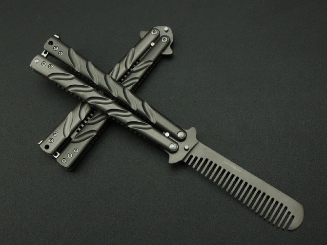 Butterfly C-39 comb swing knife (full titanium color)