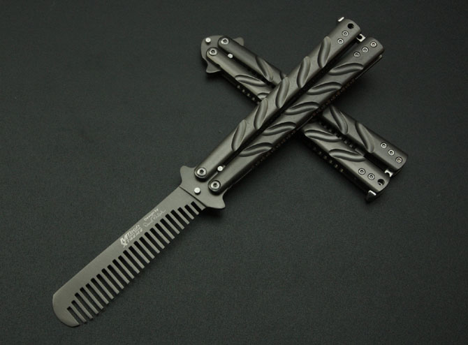 Butterfly C-39 comb swing knife (full titanium color)