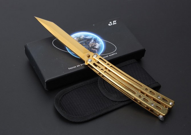 JL-07 Cross Fire Butterfly Knife (Edged)