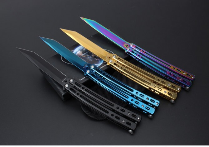 JL-07 Cross Fire Butterfly Knife (Edged)