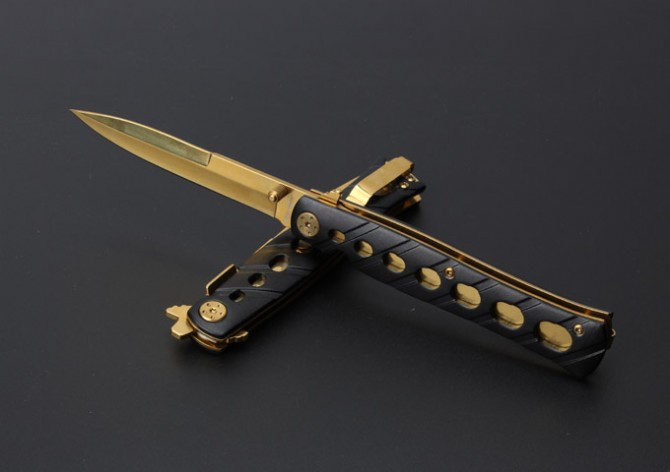 Butterfly-C059 (rich gold folding knife)