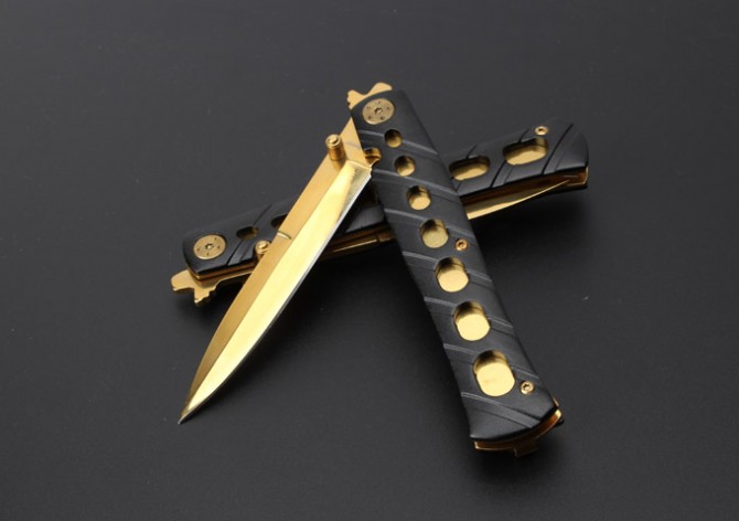 Butterfly-C059 (rich gold folding knife)