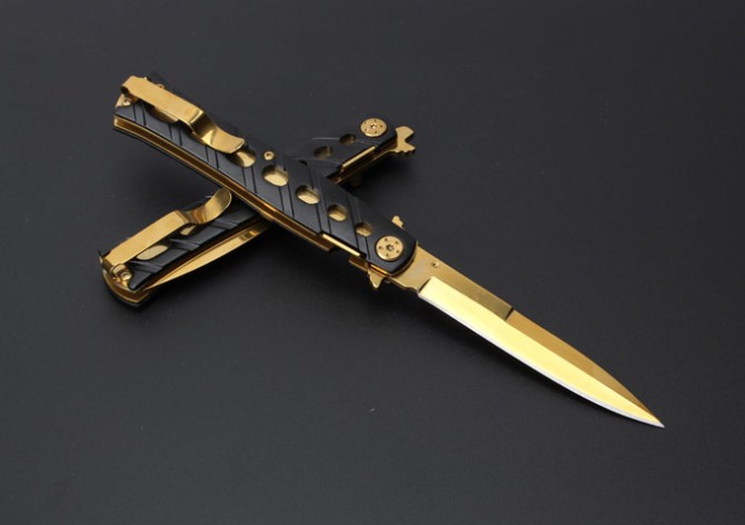 Butterfly-C059 (rich gold folding knife)