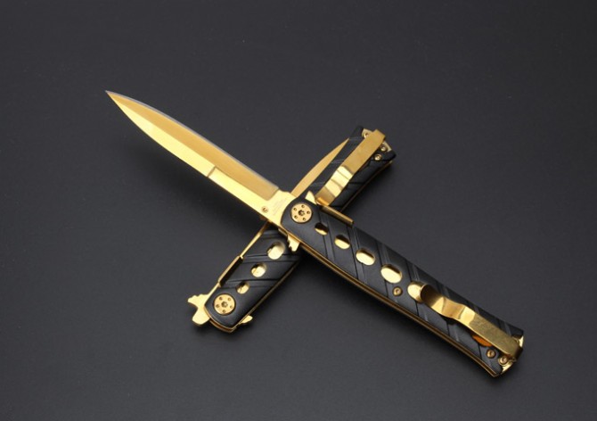 Butterfly-C059 (rich gold folding knife)