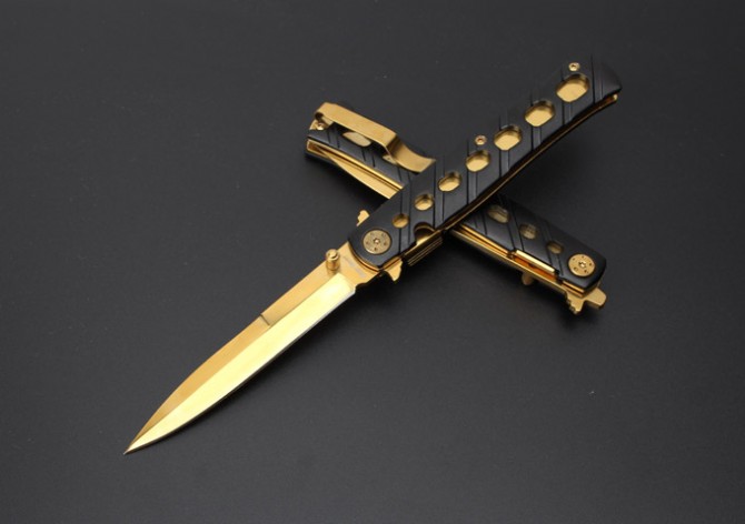 Butterfly-C059 (rich gold folding knife)