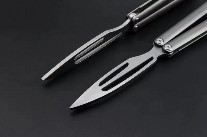 csgo titanium alloy butterfly knife (pointed tip)