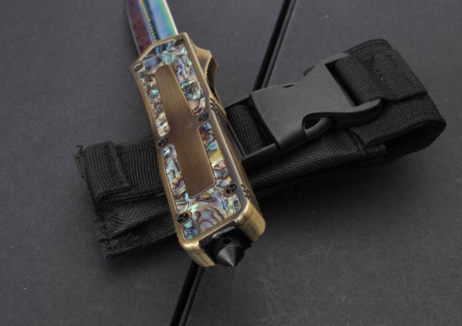 Abalone shell titanium plated version (gold double blade)