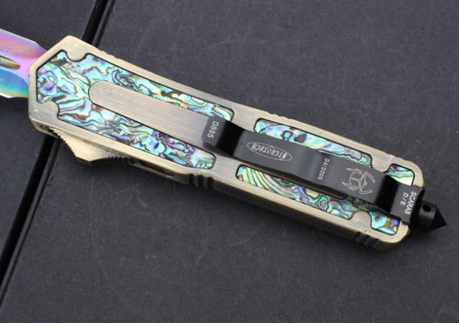 Abalone shell titanium plated version (gold double blade)