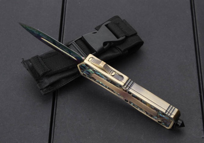 Abalone shell titanium plated version (gold double blade)