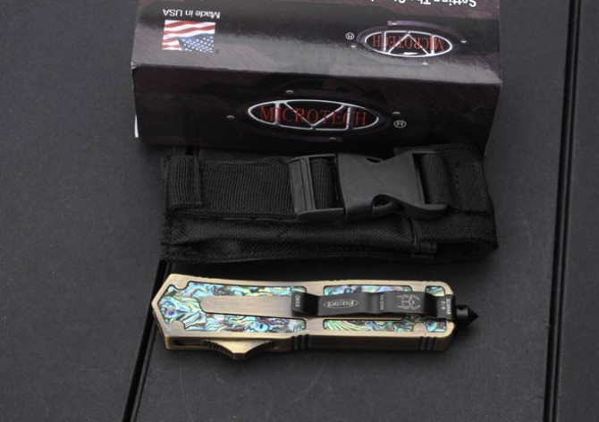 Abalone shell titanium plated version (gold double blade)