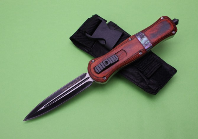 New version—A109 butterfly knife (mahogany handle)